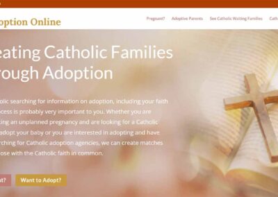 Catholic adoption website screen shot